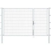 GAH Alberts Alberts Stabgitter-Doppeltor,feuerverzinkt,40x40 | 1000+2000x1800 | Pfosten 80x80