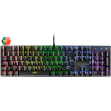 Mars Gaming MK422 Schwarz, Mechanische Gaming Tastatur RGB, Antighosting, Mechanischer Switch Braun, Portugiesische Sprache