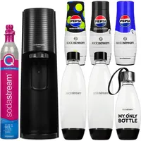 Wassersprudler SodaStream Terra Black + 3 Flaschen + Pepsi-Sirupe, Pepsi MAX, Pepsi MAX Lime - Schwarz