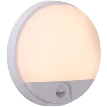LUCIDE Außenwandleuchte Kunststoff Ø 21 cm inkl. Bewegungsmelder weiß