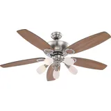 GLOBO Jerry 130 cm Deckenventilator mit Licht chrom/nickel matt