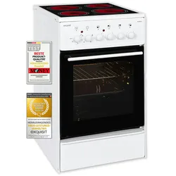 Exquisit ECM 5-4.1 Elektro-Standherd |  Ober-/Unterhitze | Grill | Multifunktion | Backofen-Volumen: 47 l | EEK:  A | Weiß