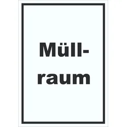 HB-Druck Müllraum Schild mit Text Abfall Mülltrennung hochkant A1 (594x841mm)