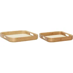 Hübsch Tablett quadratisch aus Holz 2 St.