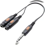 SpeaKa Professional Klinke Audio Y-Adapter 1x Klinkenstecker 6,35mm - 2x Klinkenbuchse 6,35mm 0,64m (SP-7869836)