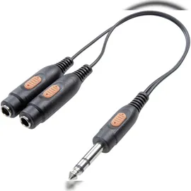 SpeaKa Professional Klinke Audio Y-Adapter 1x Klinkenstecker 6,35mm - 2x Klinkenbuchse 6,35mm 0,64m (SP-7869836)