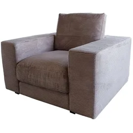 KAWOLA Sessel MADELINE Cord 72 x 71 x 70 cm taupe mit Kissen