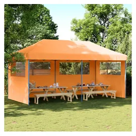 vidaXL Partyzelt Faltbar Pop-Up mit 3 Seitenteilen Orange