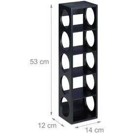 Relaxdays Weinregal 2er Set 53 x 14 x 12 cm Schwarz