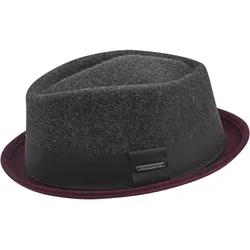 Filzhut CHILLOUTS "Neal Hat", Damen, Gr. LXL, rot (grau bordeaux), Wolle, unifarben mit Farbeinsatz, klassisch,modisch, Hüte