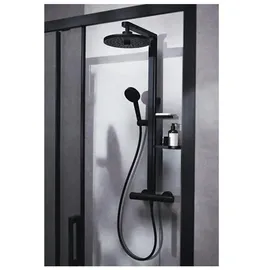 Ideal Standard Alu+ Duschsystem Thermostat mit Regen- & Handbrause Schwarz Matt