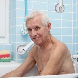 Relaxdays Haltegriff Sauggriff 2er Set für Dusche & Badewanne 70 kg grau/weiß