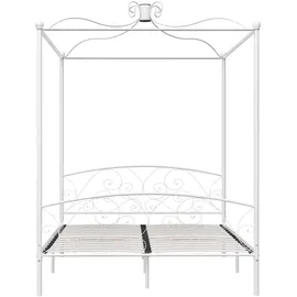 vidaXL Himmelbett-Gestell Weiß Metall 180 x 200 cm