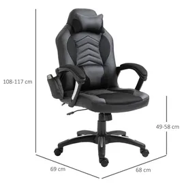 Homcom Bürostuhl Kunstleder Schwarz