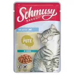 Schmusy Ragout Nassfutter Kitten in Sauce Pute 22x100 g