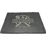Generisch Personalisierte Schieferplatte Grilllegende mit Wunschname | Geschenk für Papa, Ehemann oder Opa | Geschenk für Männer | BBQ Deko Gravur 30x20 cm