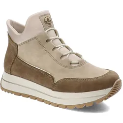 Beige Stiefeletten Rieker Damen Lederschuhe, 36