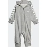 Adidas Essentials 3-Streifen French Terry Kids Einteiler Medium Grey Heather / White 98