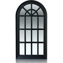 Casa Chic Savile Französischer Fensterspiegel Holzrahmen 86 x 46 cmSchwarz