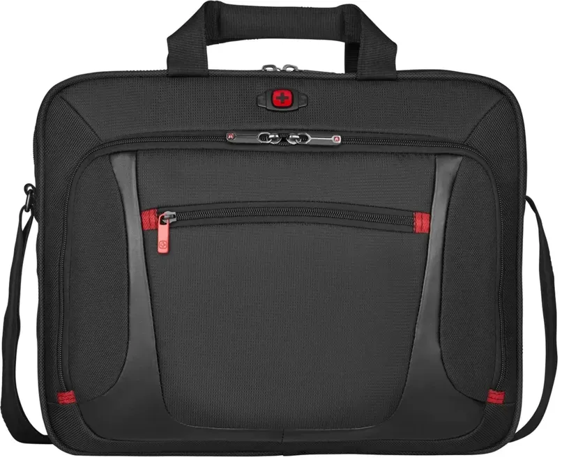 16 Zoll Laptop-Aktentasche mit Tablet-Fach, schwarz