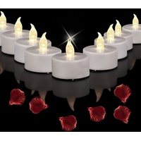 BENEVE LED-Kerzen, 50 Stück flammenlose LED Teelichter, realistische und helle Warmweiß Teelichter, batteriebetrieben, langlebige Teelichter für Hochzeit, Urlaub, Party, Heimdekoration