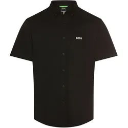 Kurzarmhemd BOSS GREEN "B Motion S", Herren, Gr. XXXL, N-Gr, schwarz (schwarz002), Jersey, Obermaterial: 100% Baumwolle, unifarben, casual, regular fit hüftbedeckend, Kurzarm eingefasste Kante, Hemden, softe Baumwolle, Vier-Wege-Stretch, knitterfrei