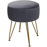 MCW Sitzhocker K47 Hellgrau Gestell Gold
