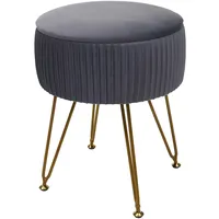 MCW Sitzhocker K47 Hellgrau Gestell Gold