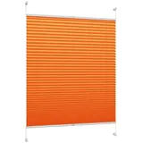 DécoProfi Plissee ohne Bohren Orange 90cm x 220cm (max. Gesamthöhe Fensterflügel) I Verspannte Plissees nach Maß mit Klemmträger/Klemmfix I Blickdichte Innenrahmen-Plissees zum Klemmen
