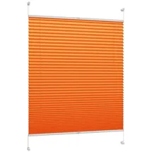 DécoProfi Plissee ohne Bohren Orange 90cm x 220cm (max. Gesamthöhe Fensterflügel) I Verspannte Plissees nach Maß mit Klemmträger/Klemmfix I Blickdichte Innenrahmen-Plissees zum Klemmen