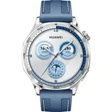 Huawei Watch GT 5 46 mm Silber Gewebe-Armband Blau