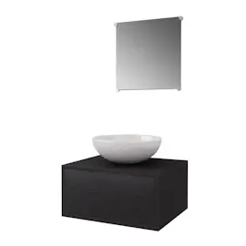 vidaXL Badmöbel-Set 4-tlg. Schwarz