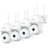 ieGeek Überwachungskamera 4 Stück Überwachungskamera Aussen PTZ Outdoor WLAN IP Kamera (Aussen, AuBenbereich, Außen, überwachung außen, WiFi Dome Camera mit Farbiger Nachsicht, Zwei-Wege-Audio,Videoüberwachung Kamera,Bewegungserkennung, 24/7 Aufnahme, TF/Cloud-Speicher, 8-Facher Digitalzoom)