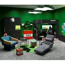roba Minecraft Schrank - 200x50x135cm - schwarz - Holz / Holz