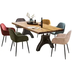 Esstisch 240x100 Teak Metall Holztisch Esstisch Speisetisch Küchentisch Küche