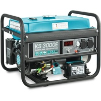 K&S Könner&Söhnen Könner & Söhnen KS 3000E Stromerzeuger, 7 PS 4-Takt Benzinmotor, Kupfer Alternator, E-Start, 3000 Watt, 16A, 230V Generator, für Kleinhaus, Garage oder Camping