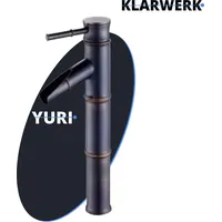 Klarwerk YURI | Bambus Wasserfall Wasserhahn Bad Schwarz hohe