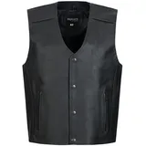 PAULGOS Lederweste Biker Kutte Echtleder BW3 in schwarz | Gr.: 6XL