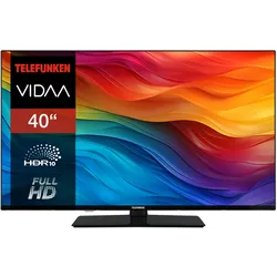 Telefunken Fernseher 40 Zoll Smart TV VIDAA XF40VP750M - Full HD Fernseher, HDR TV mit Triple-Tuner