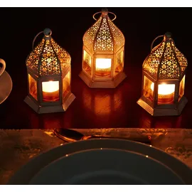 Marrakesch Orient & Mediterran Interior Orientalische Laterne 6er Set Glas/Metall 12 cm inkl. Teelichthalter weiß