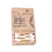 yabamboo Bambus Wattestäbchen 2er Pack (400 Stück) l 100% biologisch abbaubar, nachhaltig & vegan I kompostierbar I ohne Plastik