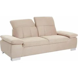 DOMO collection Couch Kunstleder 3-Sitzer Beige