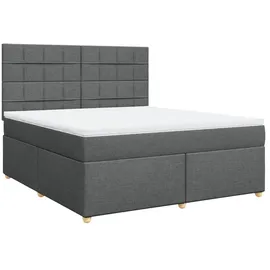 vidaXL Boxspringbett 180 x 200 cm Dunkelgrau