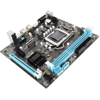 Dpofirs Desktop-Motherboard, LGA 1155-CPU der 2. Generation, Zweikanal-DDR3-Motherboard mit 3-Phasen-Stromversorgung, HD-VGA-Ausgang, Micro-ATX-Motherboard für Gaming