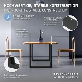 ECD Germany Tischbein 60 x 72 cm