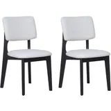 byLIVING Esszimmerstuhl 2er Set ELSA/Webstoff beige/Gestell Massivholz schwarz/B 48, H 87, T 54 cm B: