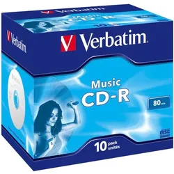 1x10 Verbatim CD-R 80 / 700MB Audio Color  Live it  Jewel Case