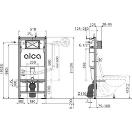 alcadrain WC Sanitärmodul AM121/1120