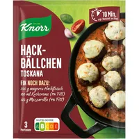 Knorr Fix Würzmischung Hackbällchen Toskana für ein leckeres Gericht mit Hackfleisch ohne geschmacksverstärkende Zusatzstoffe 39 g 1 Stück (Packung mit 10)