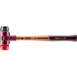 HALDER SIMPLEX Schonhammer Ø 30 mm Gummi schwarz / Plastik rot